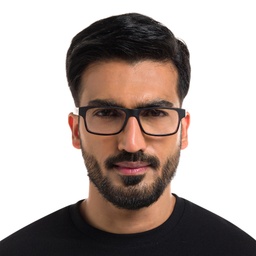 EYE'M Rectangle Eyeglasses in Dark Havana – Model Photo 5