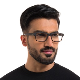 EYE'M Rectangle Eyeglasses in Dark Havana – Model Photo 6