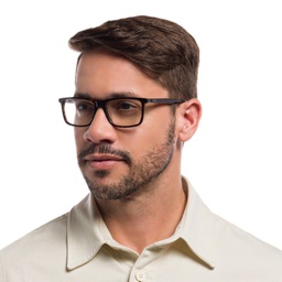 EYE'M Ferrari Unisex Rectangle Eyeglasses in Havana – Model Photo 2