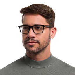 EYE'M Rectangle Eyeglasses in Black – Model Photo 2