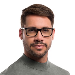 EYE'M Rectangle Eyeglasses in Black – Model Photo 5
