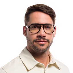 EYE'M Aviator Eyeglasses in Havana – Model Photo 5