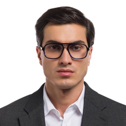 EYE'M Aviator Eyeglasses in Blue – Model Photo 2