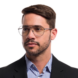 EYE'M Wide Aviator Eyeglasses in Gunmetal – Model Photo 2