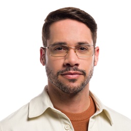 Shop EYE'M Wide Rectangle Eyeglasses in Gold online.