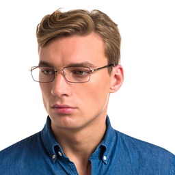 Shop EYE'M Wide Rectangle Eyeglasses in Gold Black online.