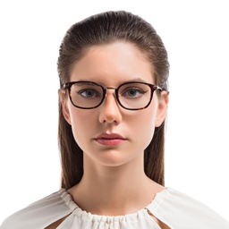 EYE'M Unisex Round Eyeglasses in Havana – Model Photo 2