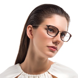 EYE'M Unisex Round Eyeglasses in Havana – Model Photo 5