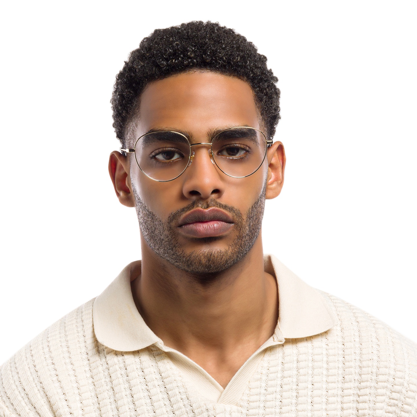 Shop EYE'M Unisex Round Eyeglasses in Gold online.