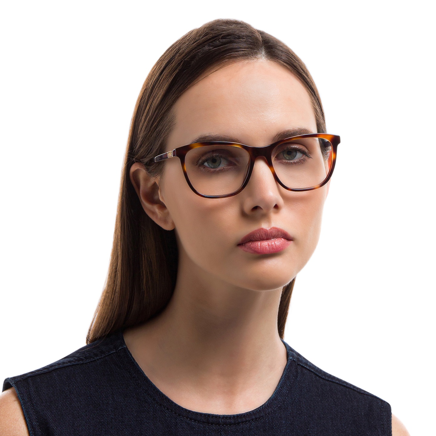 EYE'M Square Eyeglasses in Havana – Model Photo 1