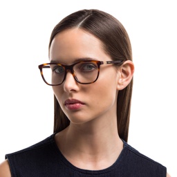 EYE'M Square Eyeglasses in Havana – Model Photo 5