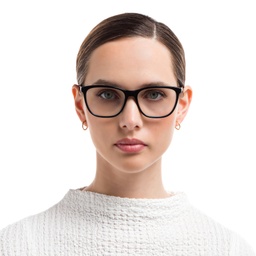 EYE'M Square Eyeglasses in Black – Model Photo 2