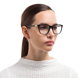 EYE'M Square Eyeglasses in Black – Model Photo 5