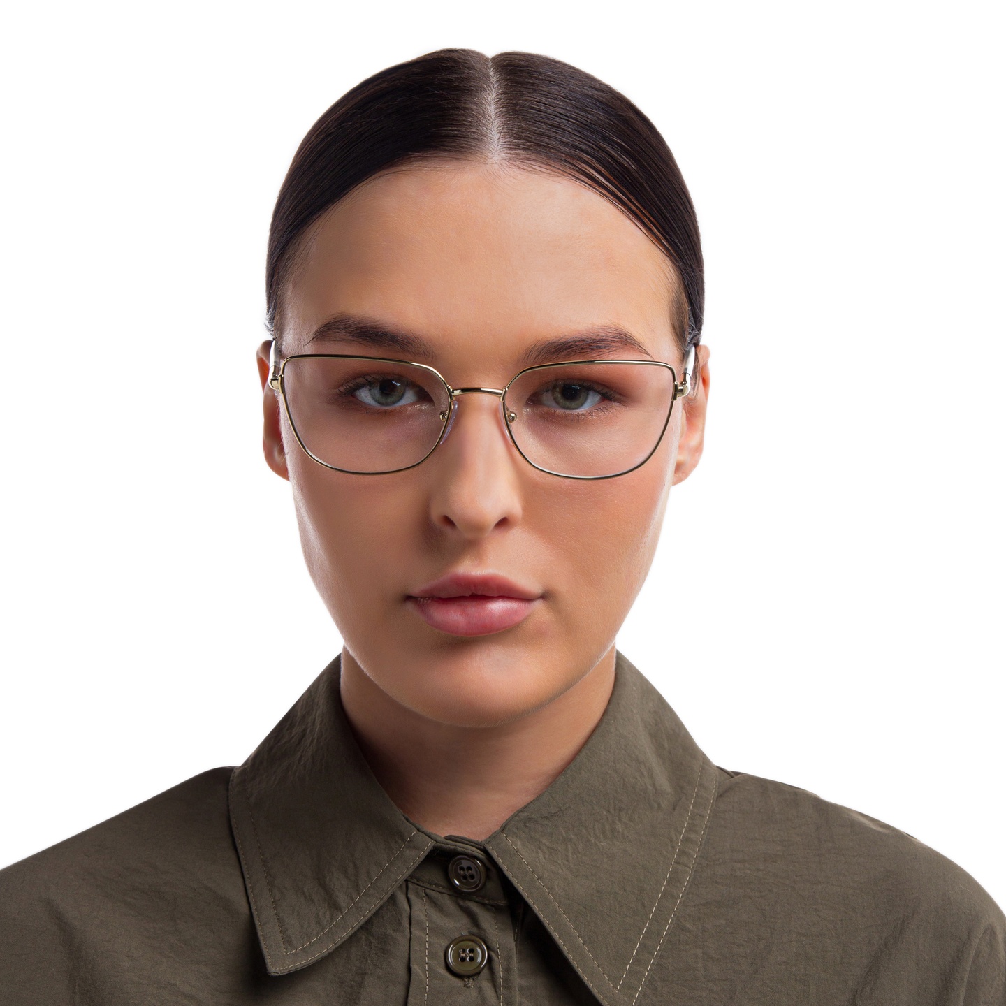 EYE'M Square Eyeglasses in Dark Havana – Model Photo 4