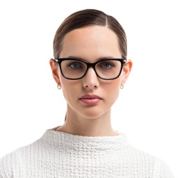 EYE'M Cat Eye Eyeglasses in Black – Model Photo 2