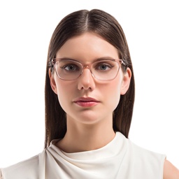 EYE'M Cat Eye Eyeglasses in Nude – Model Photo 2
