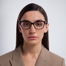EYE'M Cat Eye Eyeglasses in Dark Havana – Model Photo 2