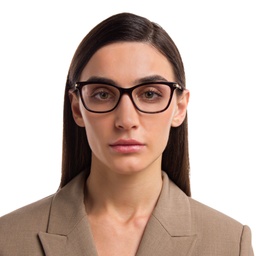 EYE'M Cat Eye Eyeglasses in Dark Havana – Model Photo 5