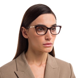 EYE'M Cat Eye Eyeglasses in Dark Havana – Model Photo 6