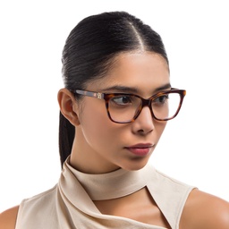 EYE'M Cat Eye Eyeglasses in Havana – Model Photo 5
