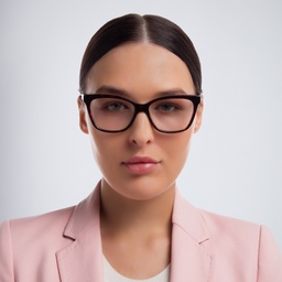 EYE'M Cat Eye Eyeglasses in Dark Havana – Model Photo 2