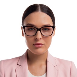 EYE'M Cat Eye Eyeglasses in Dark Havana – Model Photo 5