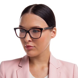 EYE'M Cat Eye Eyeglasses in Dark Havana – Model Photo 6