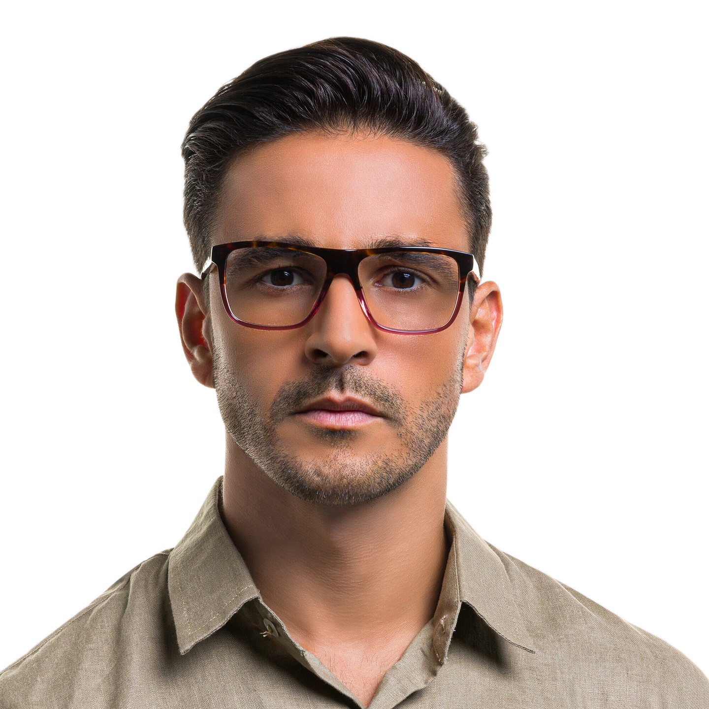 Shop EYE'M Square Eyeglasses in Gradient Havana online.