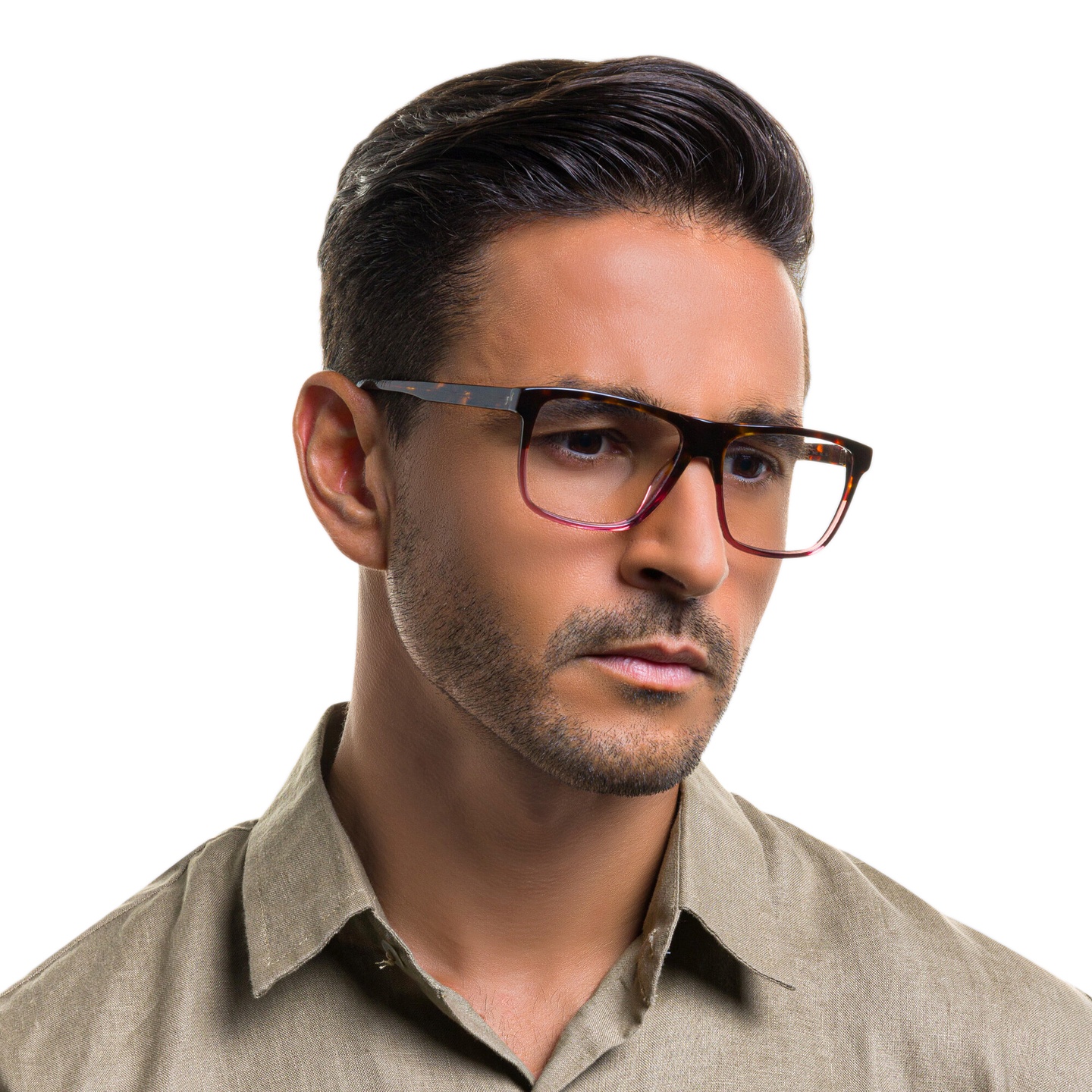 Shop EYE'M Square Eyeglasses in Gradient Havana online.