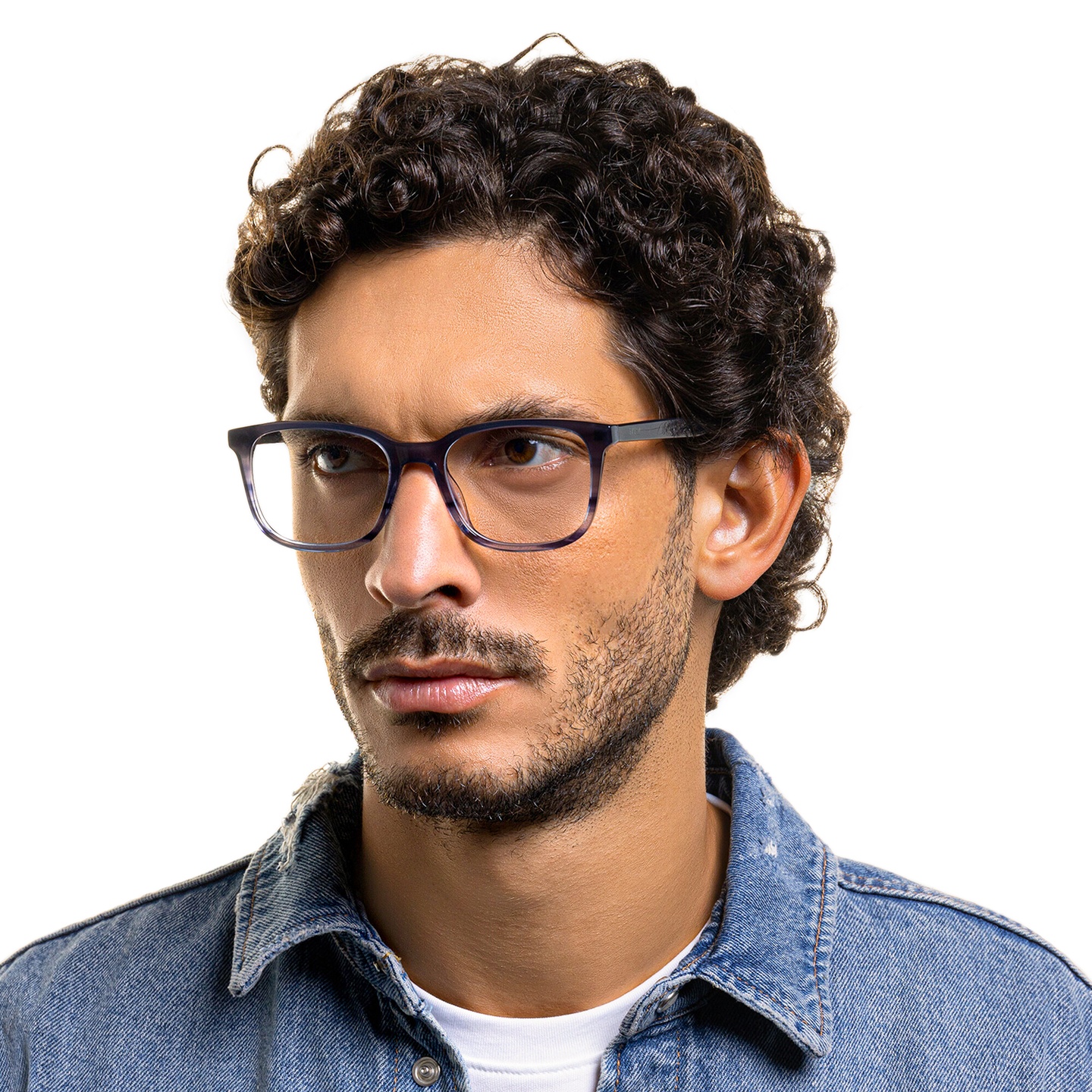 Shop EYE'M Square Eyeglasses in Blue online.