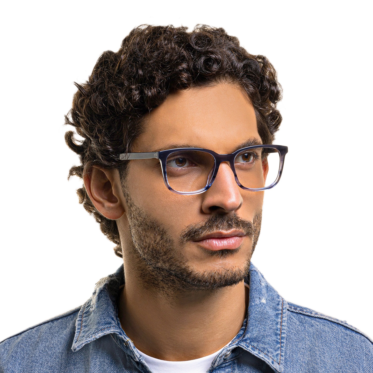 Shop EYE'M Square Eyeglasses in Blue online.