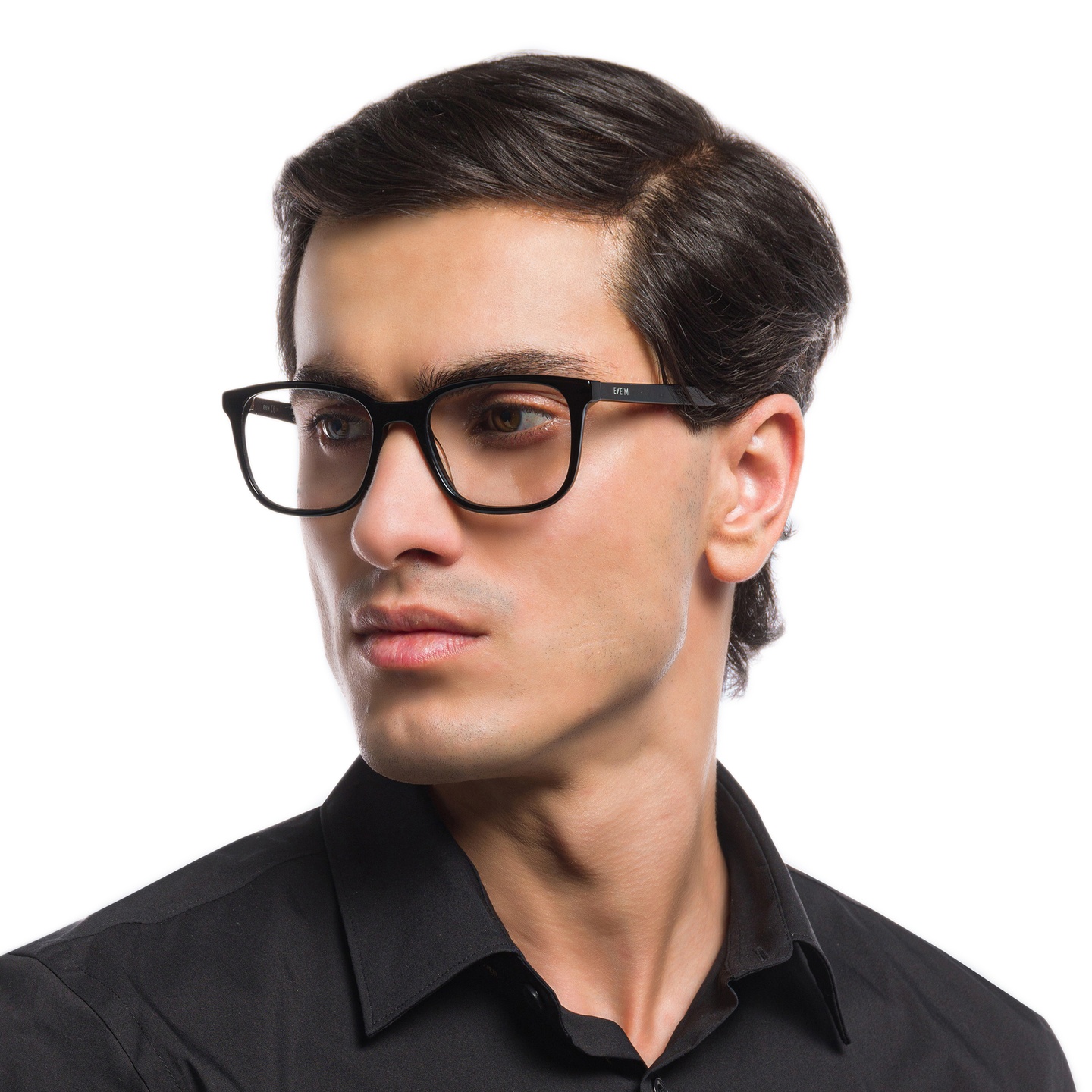 Shop EYE'M Square Eyeglasses in Black online.
