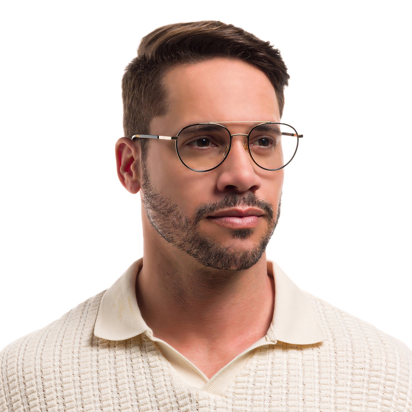 EYE'M Round Eyeglasses in Black – Model Photo 1