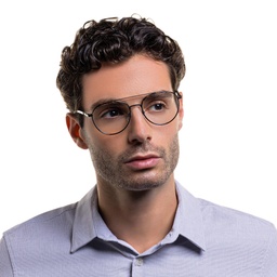 EYE'M Round Eyeglasses in Havana – Model Photo 5