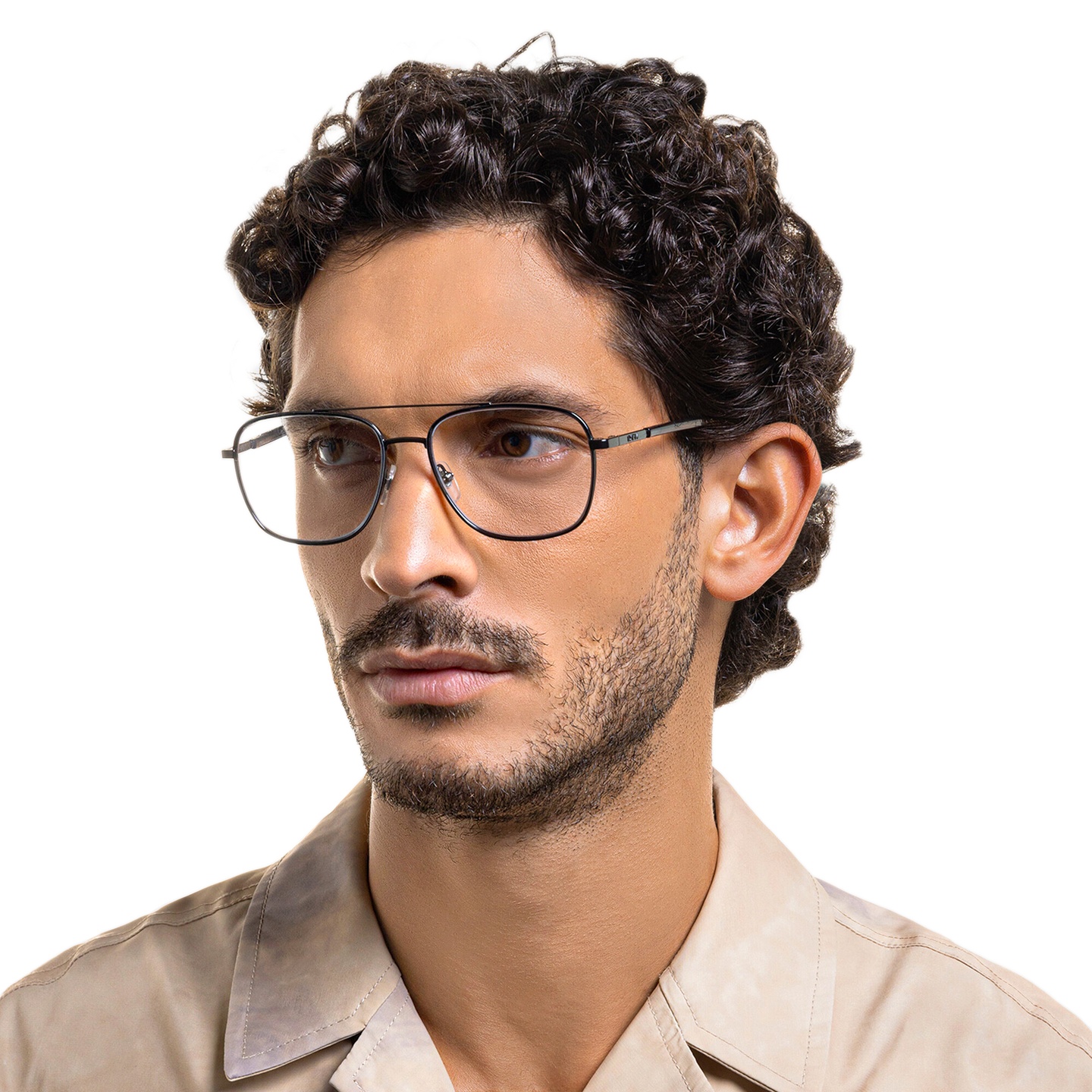 Shop EYE'M Wide Square Eyeglasses in Gunmetal online.