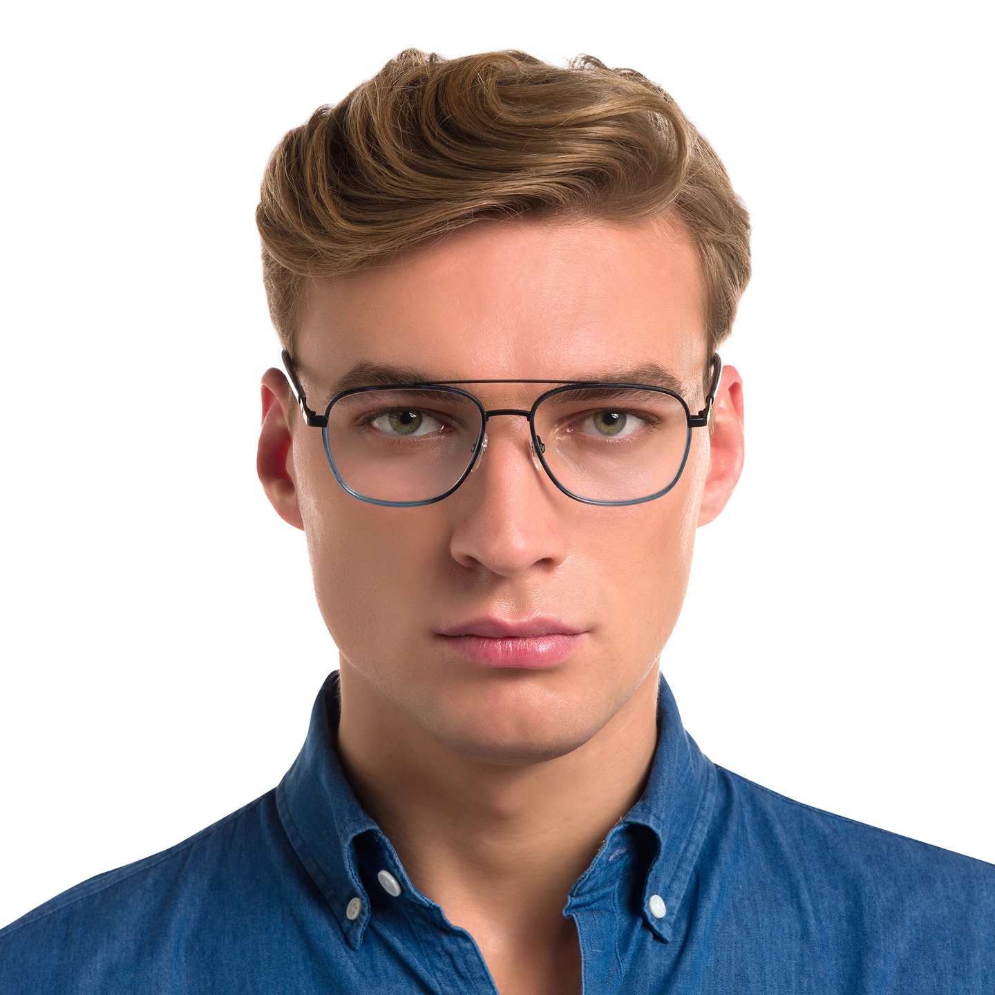 Shop EYE'M Square Eyeglasses in Black online.