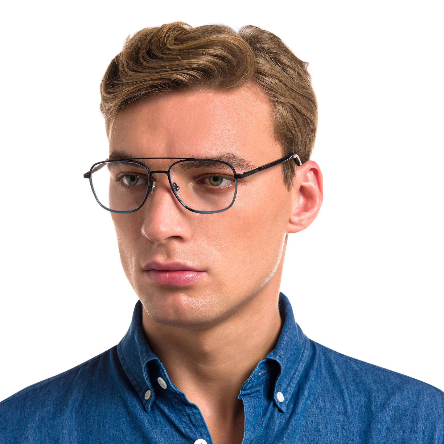 Shop EYE'M Square Eyeglasses in Black online.