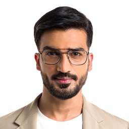 Shop EYE'M Square Eyeglasses in Silver online.