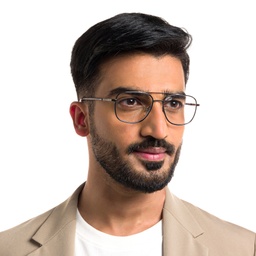 Shop EYE'M Square Eyeglasses in Silver online.