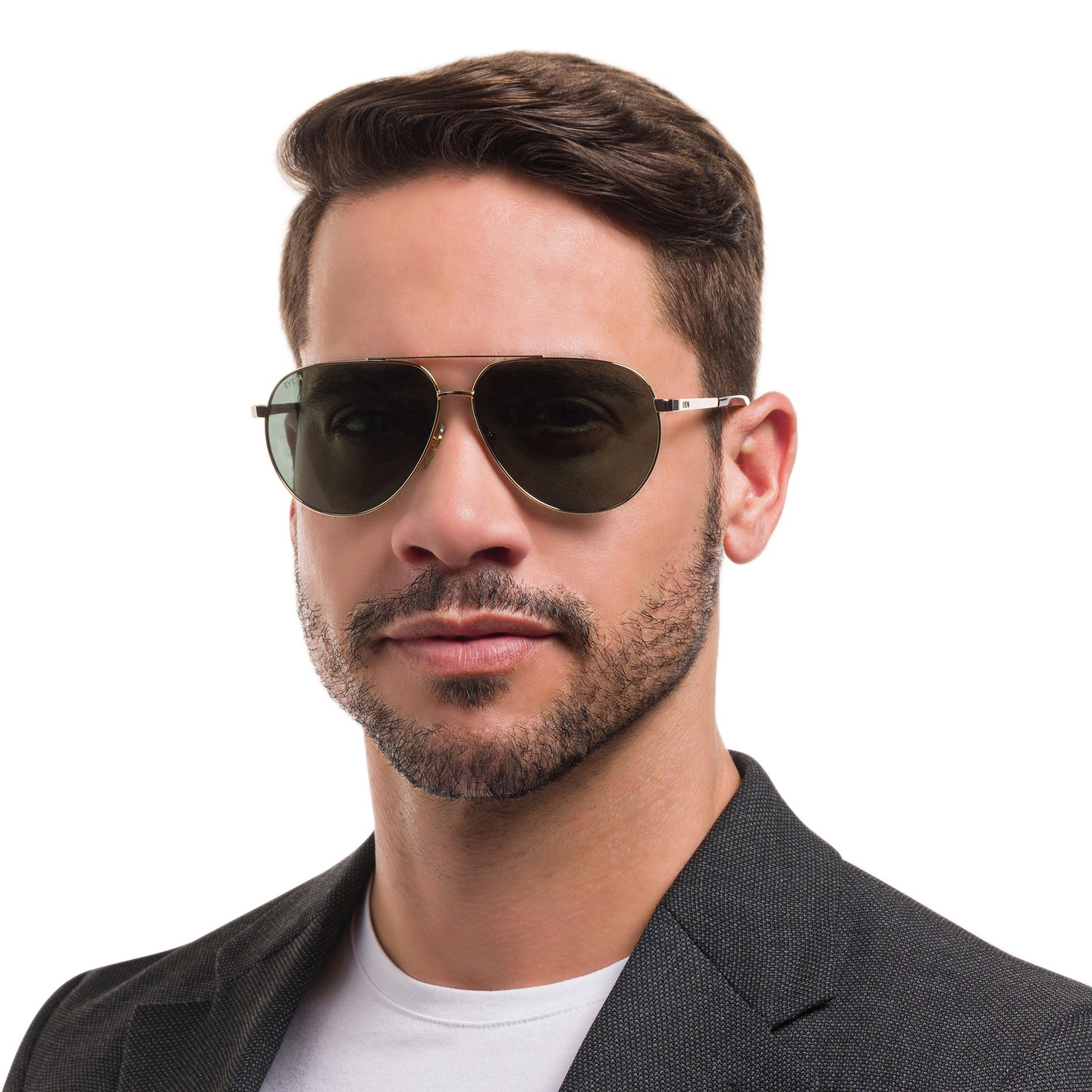 Shop EYE'M Aviator Sunglasses in Gold online.