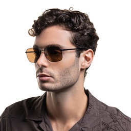 EYE'M Square Sunglasses in Black – Model Photo 2