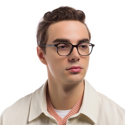 Ray-Ban Leonard Square Eyeglasses in Black – Model Photo 2