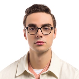 Ray-Ban Leonard Square Eyeglasses in Black – Model Photo 5