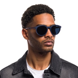 Emporio Armani Panthos Eyeglasses in Matte Blue – Model Photo 8