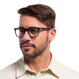 EYE'M Square Eyeglasses in Black – Model Photo 2