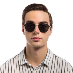 EYE'M Square Eyeglasses in Blue – Model Photo 2