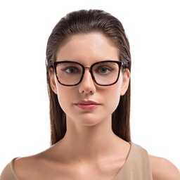 EYE'M Square Eyeglasses in Havana – Model Photo 2