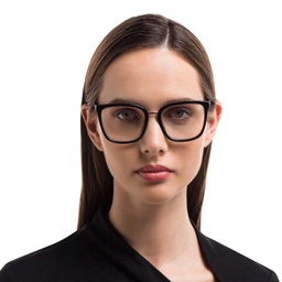 EYE'M Square Eyeglasses in Black – Model Photo 2