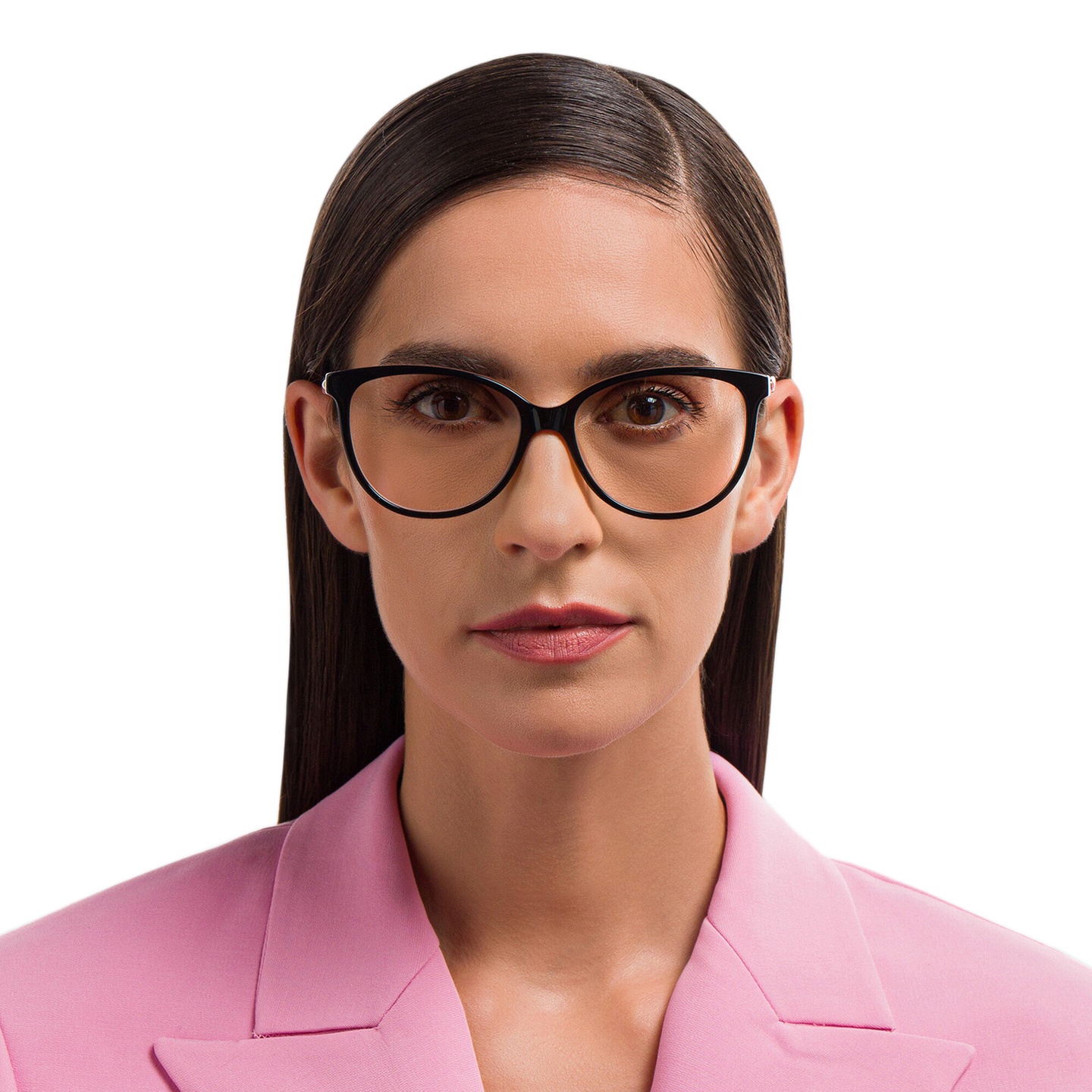 Shop EYE'M Cat-Eye Eyeglasses in Double Layer Black online.