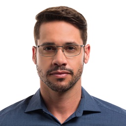 Shop EYE'M Rectangle Eyeglasses in Silver online.